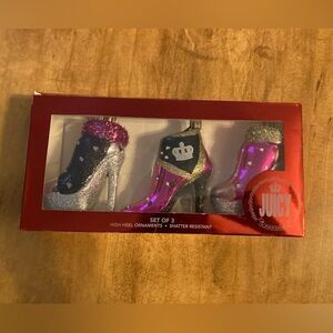 Juicy Couture 3 Pc High Heel Ornament Set